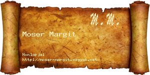 Moser Margit névjegykártya